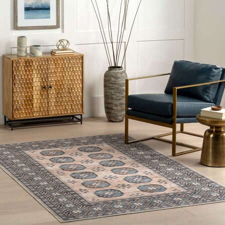 Nuloom Idra Multi Medallion Spill Proof Machine Washable Area Rug 4ft x 6ft HJTH19A-406